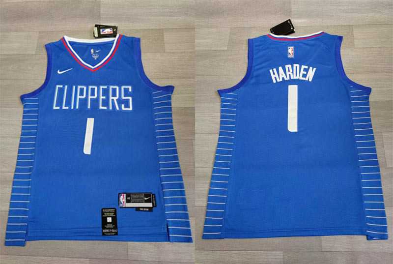 Clippers 1 James Harden Blue Nike 2023-24 City Edition Swingman Jersey->boston celtics->NBA Jersey